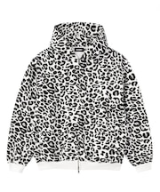 LEOPARD ZIP HOODED SWEATSHIRT