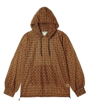 RETRO PATTERN MESH HOODIE
