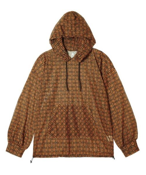 RETRO PATTERN MESH HOODIE