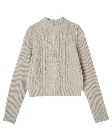 CABLE ANORAK KNIT TOP