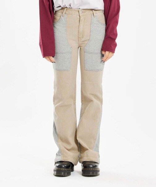 JERSEY WOVEN MIX PANTS