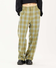 PLAID STRAIGHT LEG PANTS