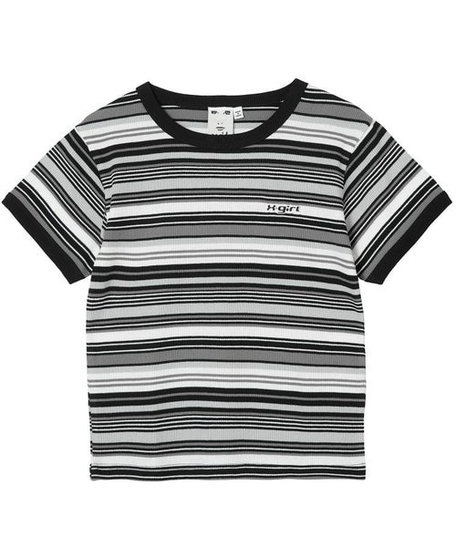 STRIPED RINGER S/S TEE｜エックスガールの通販｜&mall（アンドモール