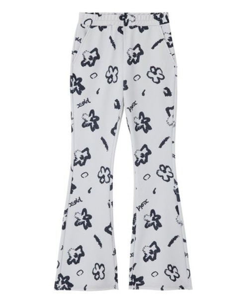 HANDWRITTEN FLOWER JERSEY FLARE PANTS
