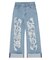 DISTRESSED ROLL UP DENIM PANTS