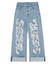DISTRESSED ROLL UP DENIM PANTS