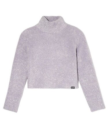 GLITTERY HIGH NECK KNIT TOP