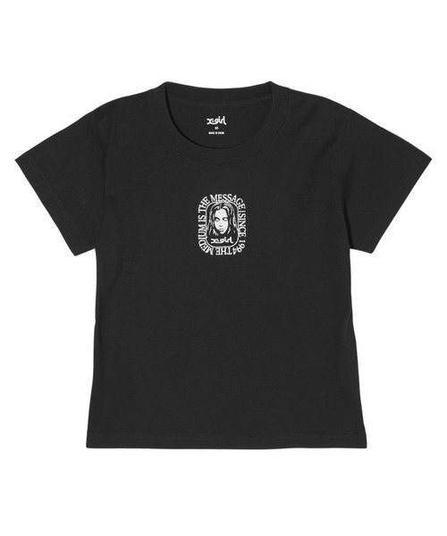 FACE ROUNDED SQUARE S/S BABY TEE｜エックスガールの通販｜&mall