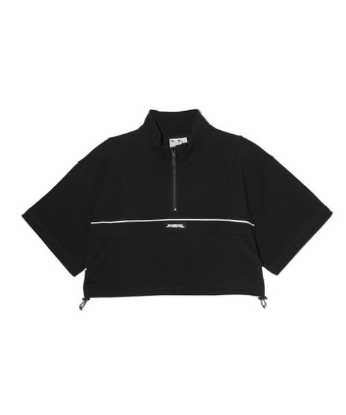 DRAWSTRING CROPPED ANORAK TOP