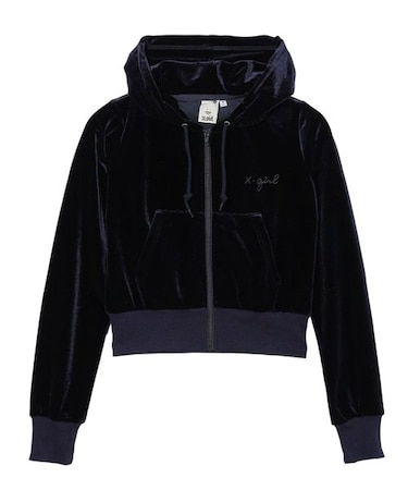 VELOUR ZIP UP HOODIE