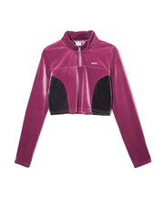 VELOUR HALF ZIP TOP