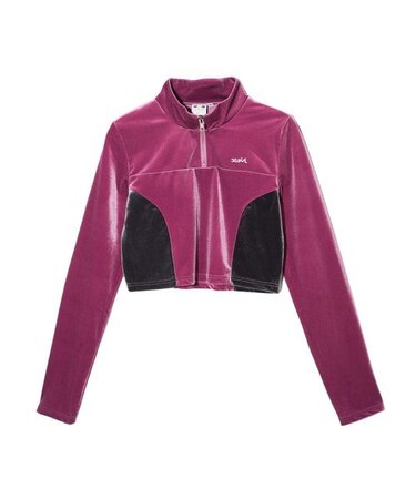 VELOUR HALF ZIP TOP
