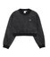 WOVEN CROPPED CREWNECK TOP