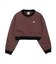 WOVEN CROPPED CREWNECK TOP