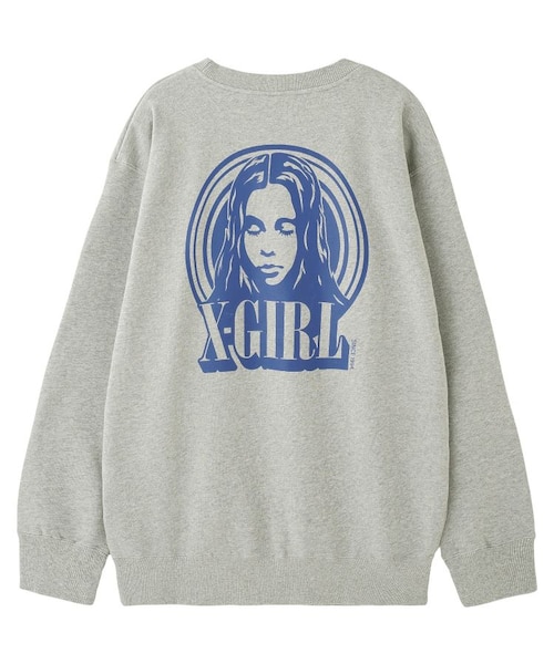 CIRCLE BACKGROUND FACE LOGO BIG SWEAT TOP｜エックスガールの通販