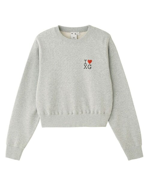 I LOVE XG LOGO COMPACT SWEAT TOP｜エックスガールの通販｜&mall