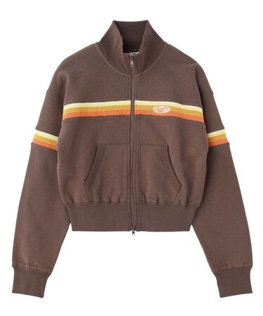 STRIPED COMPACT SWEAT TRACK TOP