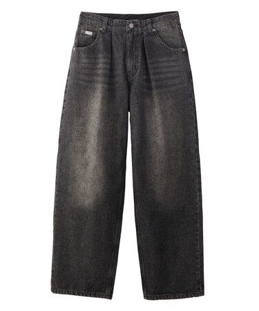 LOGO PATCH WIDE TAPERED DENIM PANTS