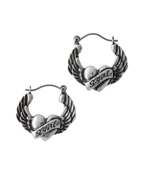 HEART AND WING CHARM EARRINGS