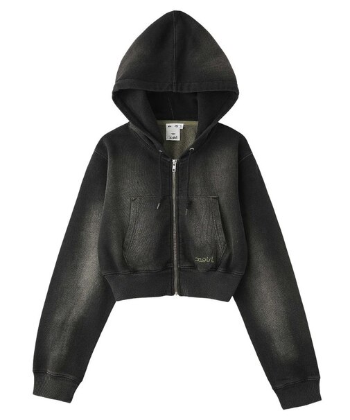 FADED COMPACT L/S ZIP UP HOODIE