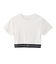 LOGO AND STRIPE CROPPED S/S TOP