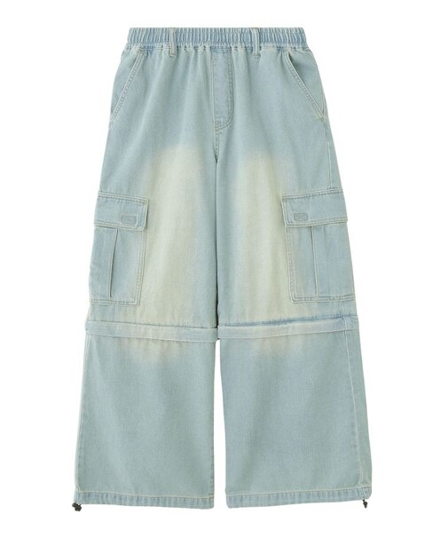 FADED 2WAY WIDE LEG CARGO PANTS