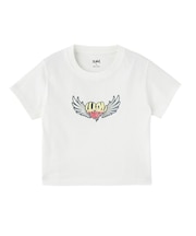 HEART WING SHINY LOGO S/S CROPPED TEE