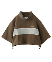 STRIPED CROPPED ANORAK TOP