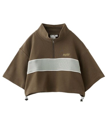 STRIPED CROPPED ANORAK TOP