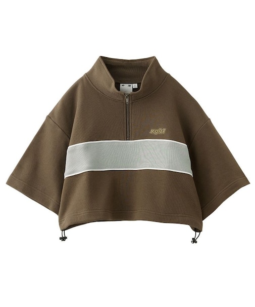 STRIPED CROPPED ANORAK TOP