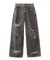 DISTRESSED LOOSE STRAIGHT DENIM PANTS