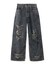 DISTRESSED LOOSE STRAIGHT DENIM PANTS
