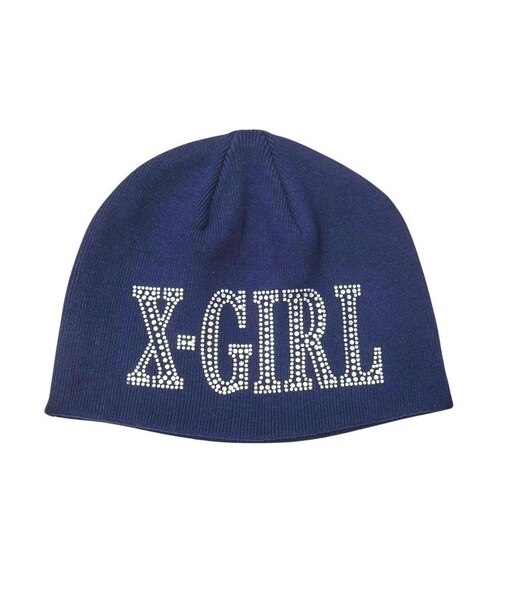 RHINESTONE ROMAN TYPE LOGO BEANIE