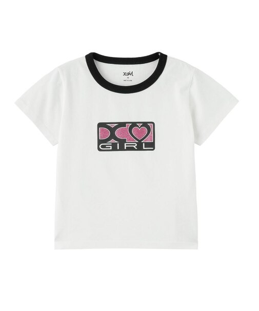 GLITTER HEART BOX LOGO S/S BABY TEE