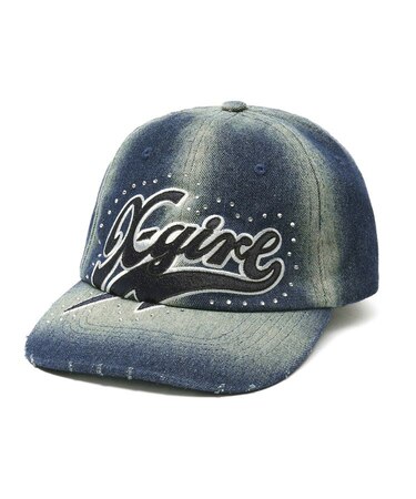 RHINESTONE AND LOGO DENIM 6PANEL CAP