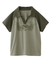 HEART AND WING LOGO RAGLAN POLO TOP