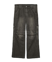 SIDE VENTILATION FLARE DENIM PANTS