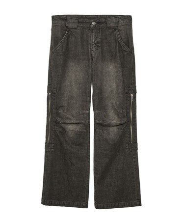 SIDE VENTILATION FLARE DENIM PANTS