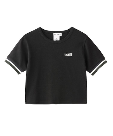STRIPED RIB S/S BABY TEE
