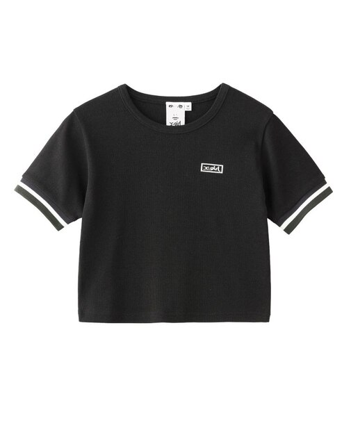 STRIPED RIB S/S BABY TEE