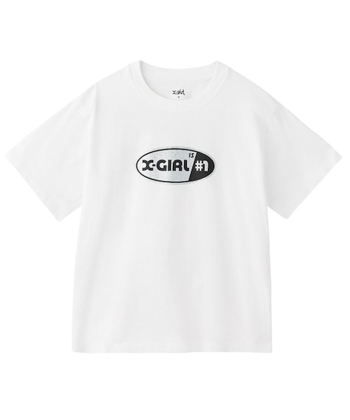 tシャツ NUMBER 1 GLITTER OVAL LOGO S/S TEE レディース メンズ NUMBER 1 GLITTER OVAL LOGO S/S TEE｜エックスガールの通販