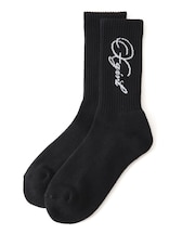 PENCIL SCRIPT LOGO RIB SOCKS