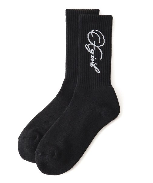 PENCIL SCRIPT LOGO RIB SOCKS