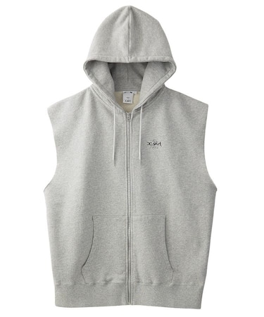 DISTRESSED CIRCLE LOGO ZIP UP SWEAT VEST