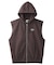 DISTRESSED CIRCLE LOGO ZIP UP SWEAT VEST