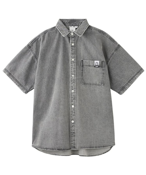 FACE LABEL LIGHT DENIM S/S SHIRT