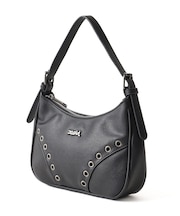 EYELET FAUX LEATHER HAND BAG