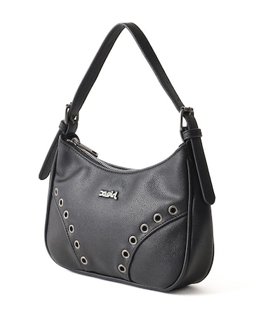 EYELET FAUX LEATHER HAND BAG