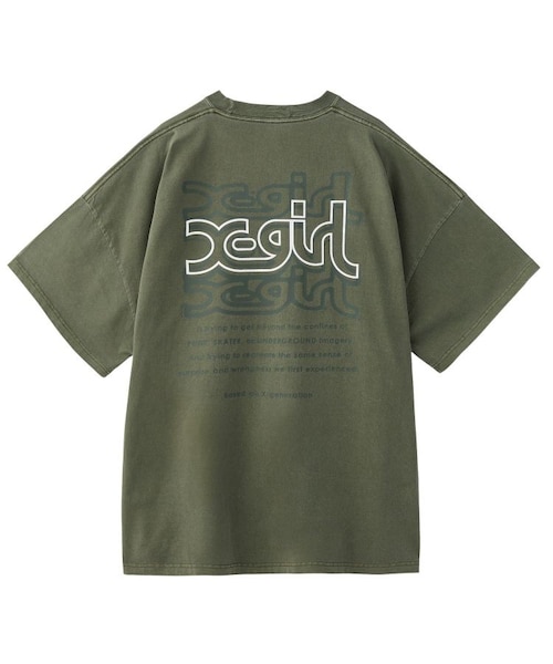 早い者勝ち X-girl OVER PRINT MILLS LOGO S/S BIG TEE DRESS OVER PRINT MILLS LOGO S/S BIG TEE DRESS｜エックスガールの