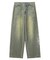 RHINESTONE LOGO LOOSE DENIM PANTS